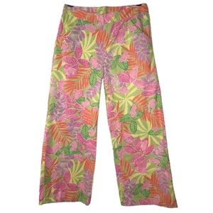 Lilly Pulitzer Tropical Frog Themed High-Rise Wide Leg Capri’s Size 4
